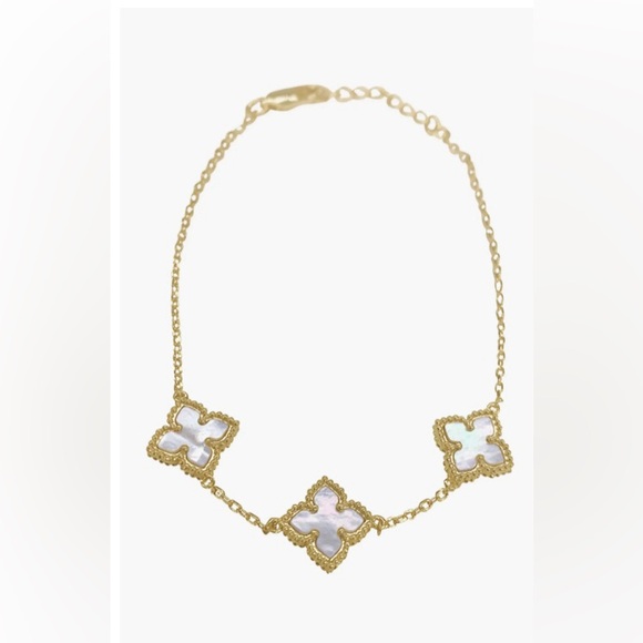 Adornia Jewelry - Adornia Mother of Pearl Flower Station Bracelet